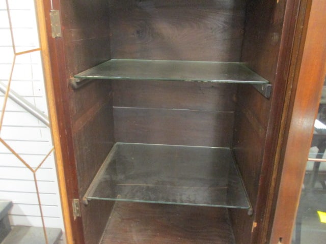 Multifunction Lighted Display Cabinet w/Geometric Glass Doors - 6
