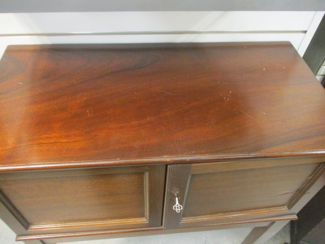 Wooden Vtg. 2 Door Storage Stand Art Deco Style - 2