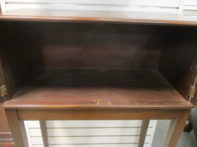 Wooden Vtg. 2 Door Storage Stand Art Deco Style - 3