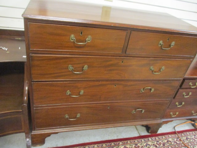 Antique Georgian Style Mahogany 2 over 3 Chest w/ (1 of 6)