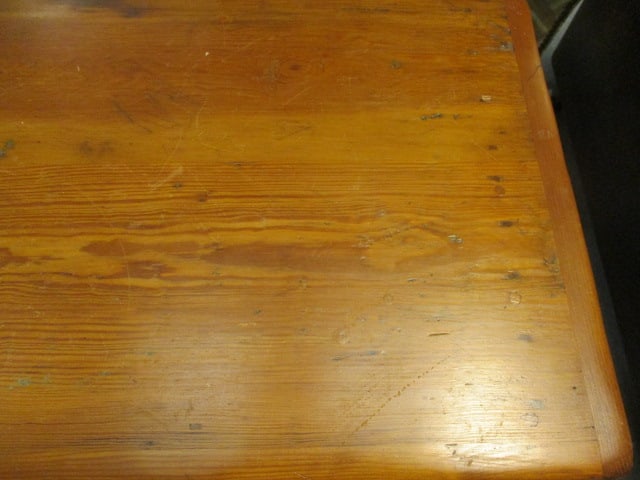 Antique Wood 2 Drawer Writing Desk w/Turned Legs - 2