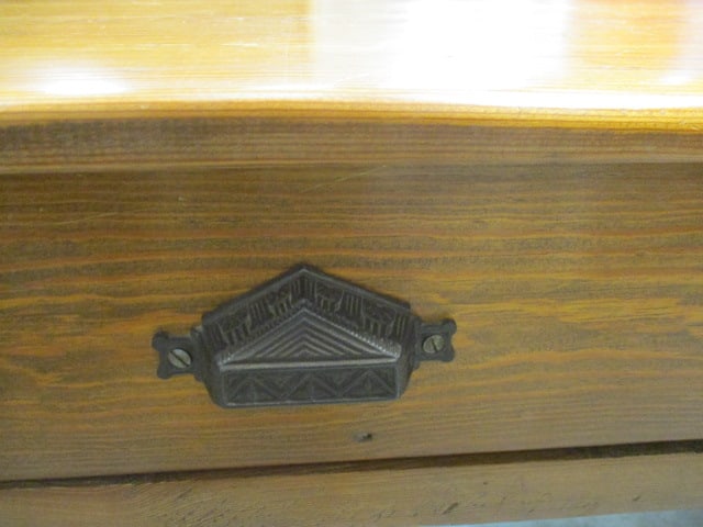 Antique Wood 2 Drawer Writing Desk w/Turned Legs - 5