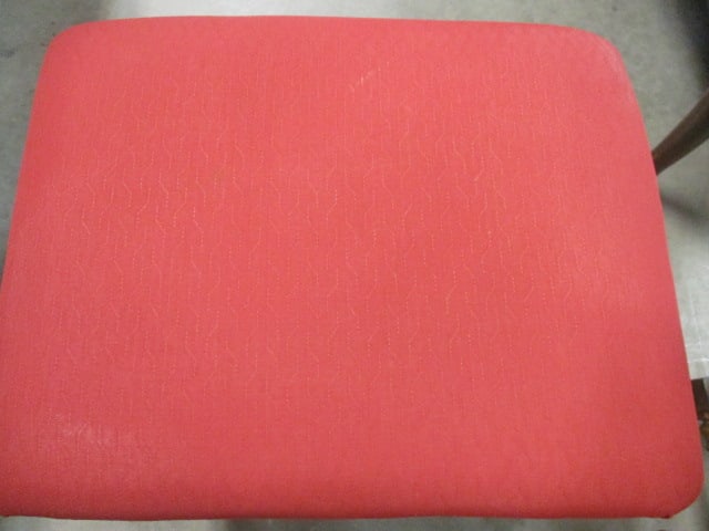 Mahogany Vanity Stool w/Red Upholstery & Ball/Claw Feet - 2
