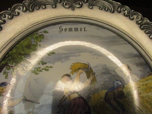 Children's Scenes Collectable Pewter Plates (4) & - 5