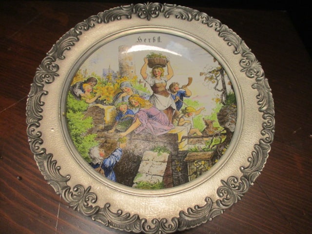 Children's Scenes Collectable Pewter Plates (4) & - 6