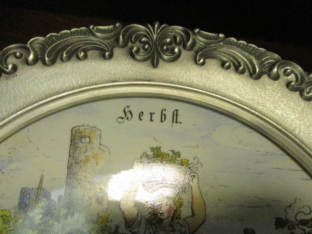 Children's Scenes Collectable Pewter Plates (4) & - 7