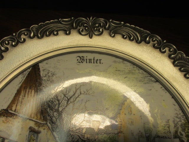 Children's Scenes Collectable Pewter Plates (4) & - 9