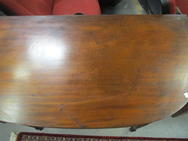 Demi-Lune Mahogany Entry Table w/Turned Legs - 2