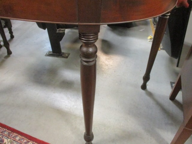 Demi-Lune Mahogany Entry Table w/Turned Legs - 4