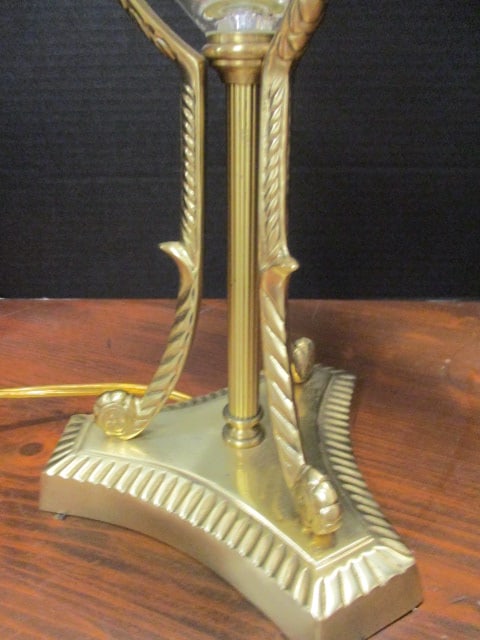 Neoclassical Style Table Lamp w/cut crystal body & brass - 2
