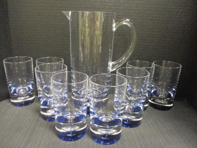 Blue & Clear Acrylic Pitcher & Tumbler Set: .