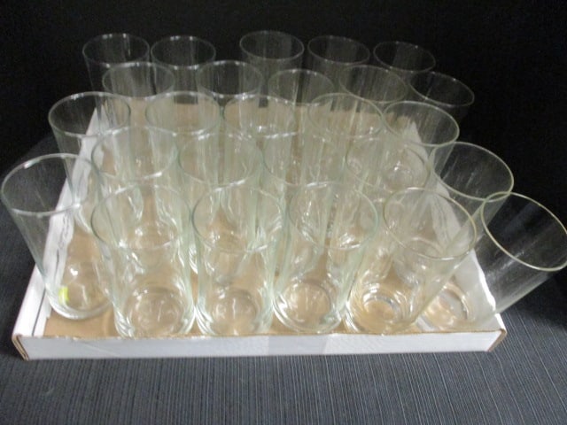 Clear Glass Tumblers Grouping (Lot of 26): .