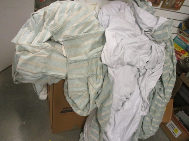 Custom Pleated Draperies (Light Blue & Cream Stripe) (1 of 5)