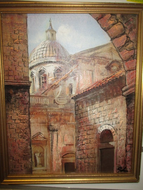 Italian Signed & Framed Oil Painting (Lot of 2) - 2