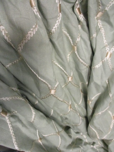 Custom Pleated Draperies (Embroidered Geometric Design) - 2