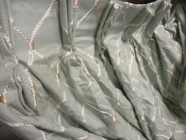 Custom Pleated Draperies (Embroidered Geometric Design) - 3