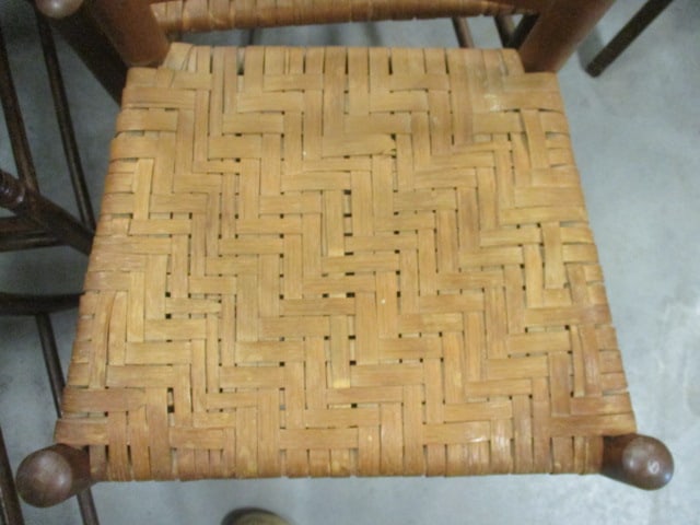 Ladderback Side Chairs (PR) w/woven rush seat - 3