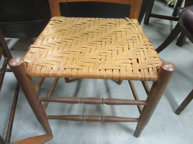 Ladderback Side Chairs (PR) w/woven rush seat - 4