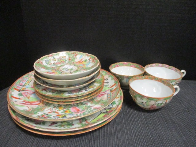 Chinese Rose Medalian Porcelain Dinnerware (12 PC) (1 of 11)