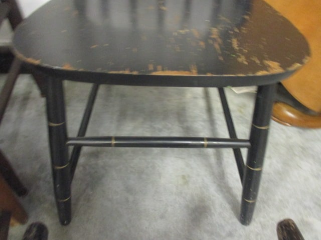 Black Painted Wood Plank Chair & Spindle Back Chair - 5