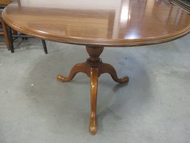 Wood Pedestal Dining Table (1 of 8)