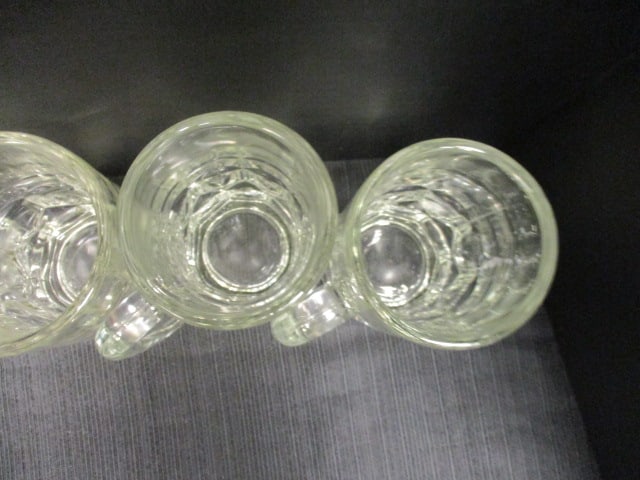 Beer Stein Clear Glass Heavy Mugs (Lot of 6) - 4