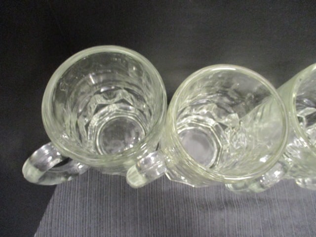 Beer Stein Clear Glass Heavy Mugs (Lot of 6) - 5