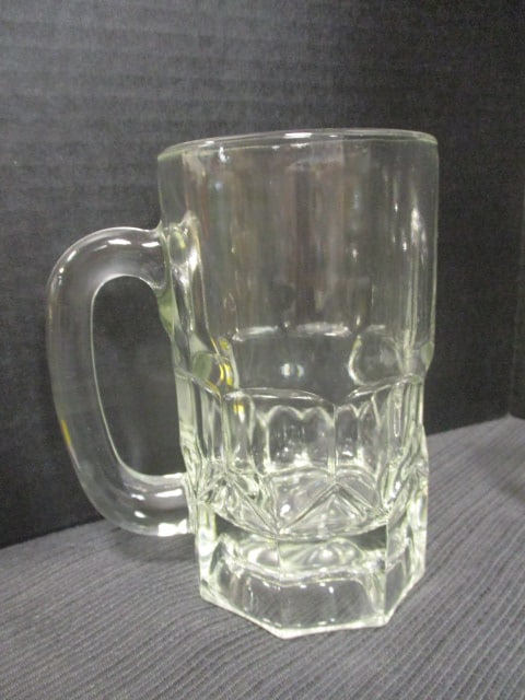 Beer Stein Clear Glass Heavy Mugs (Lot of 6) - 6