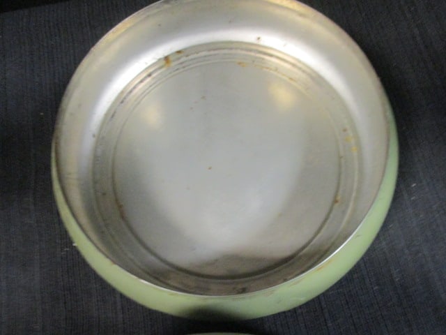 Rare Avocado Green Metal Stacking Canister Set - 4