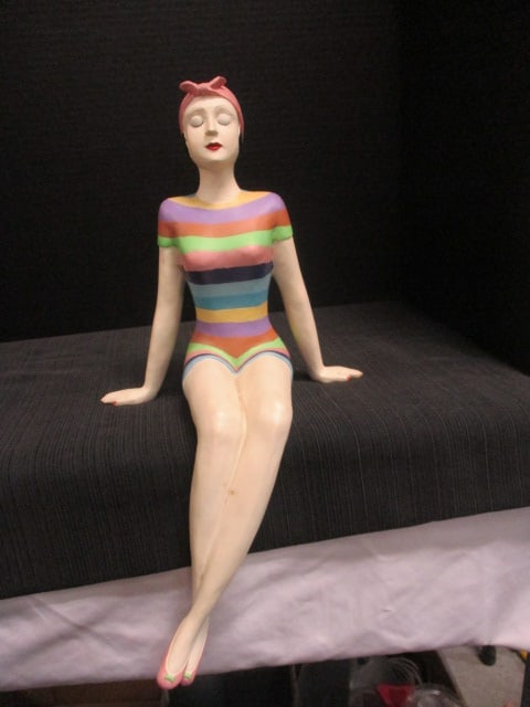 Retro Style Bathing Suit Shelf Sitter Figurine: 19"