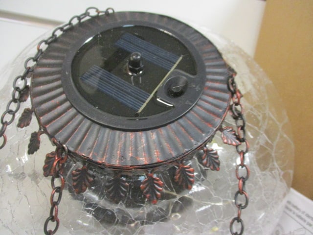Crackle Glass Solar Lantern (New) - 2