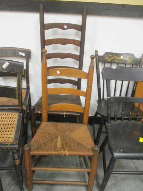 Rush Seat Ladder Back Chair & Woven Seat Ladder Chair (1 of 7)