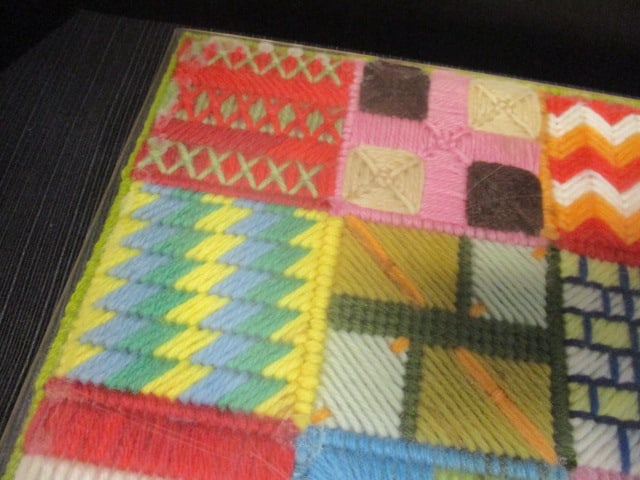 Geometric Patchwork Sampler in Acrylic Frame - 3
