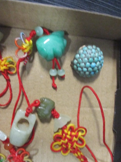 Carved Jade or Green stone Chinese Zodiac Charms - 4