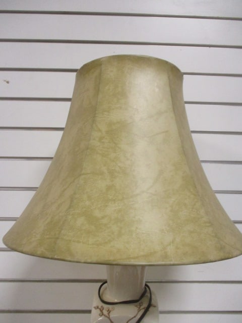 Chinoiserie Style Porcelain Lamp w/Raised Textured Motif - 6