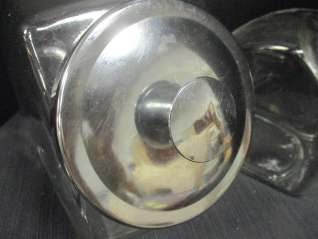 2 Vtg. Glass Countertop Candy Jars - 2