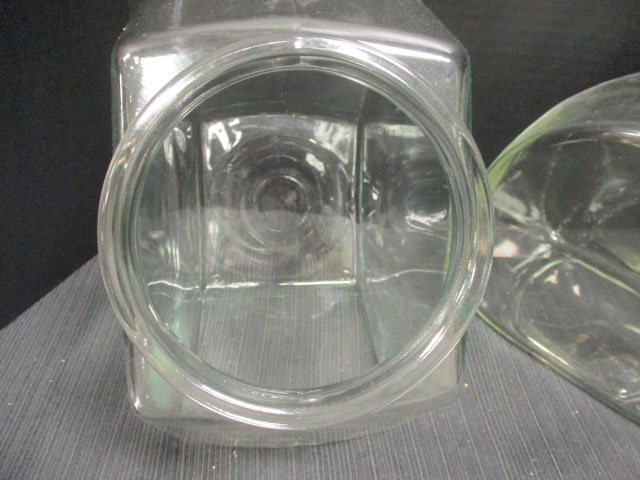 2 Vtg. Glass Countertop Candy Jars - 3