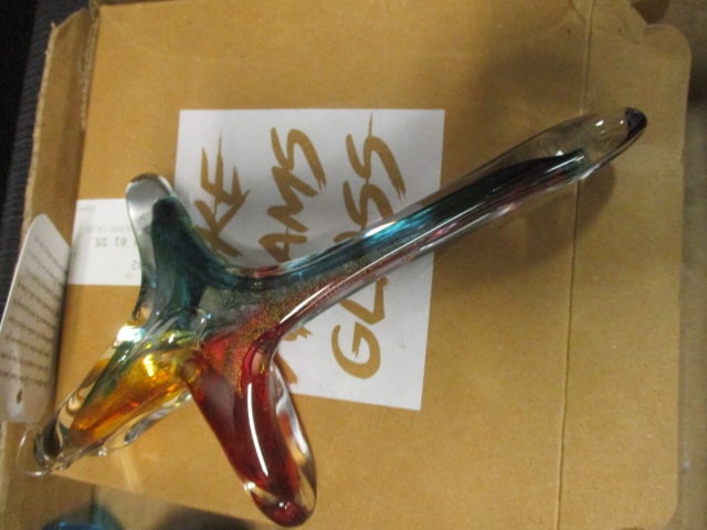 Murano Glass Birds, Stained Glass Birdhouse, 2 Paperweights, - 8