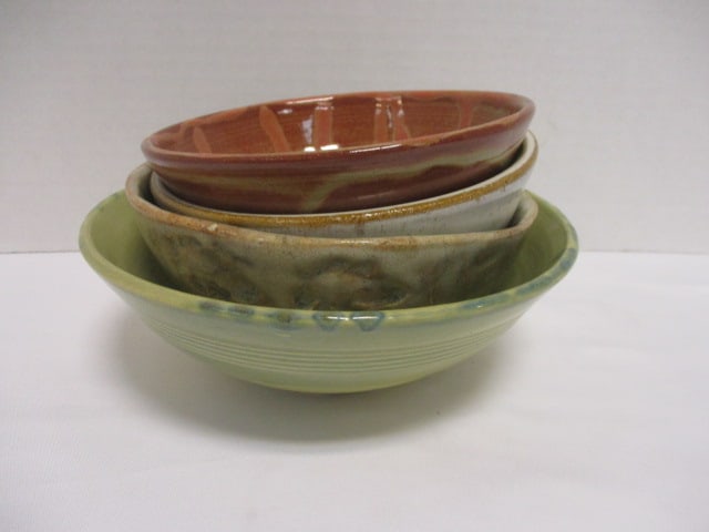 Signed Pottery Bowls (Lot of 4): .