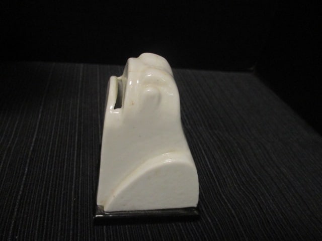 Glossy Green Ceramic Wide Mouth Frog & Frog Razor Blade Bank - 2