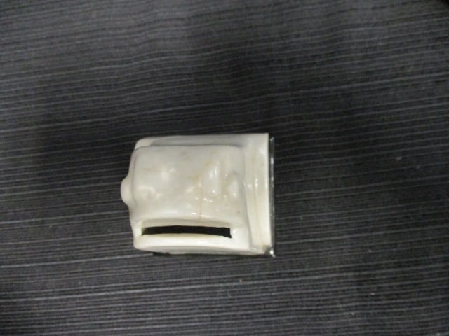 Glossy Green Ceramic Wide Mouth Frog & Frog Razor Blade Bank - 3