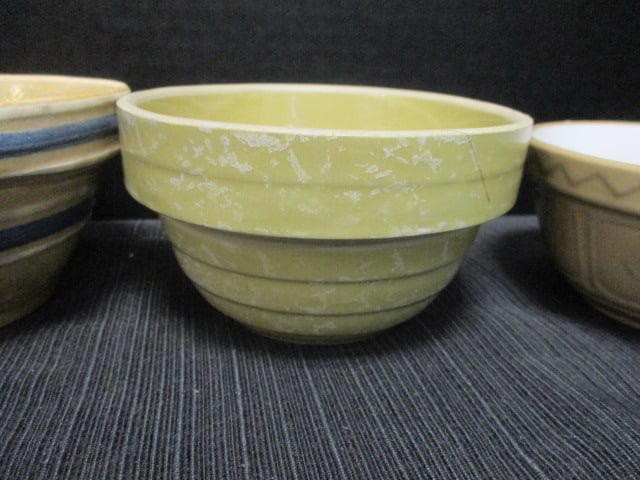 Lot of 4 Bowls-Mason Cash 4 1/2", USA 5", Blue Swirl 5 1/2", - 3