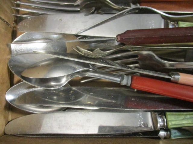 Bakelite Handle Knives, forks, misc. Grouping - 5