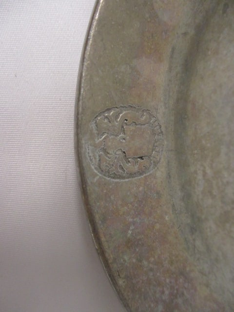 Pewter Lidded Serving Bowl, Pewter Cup, Candleholder, Plate - 4