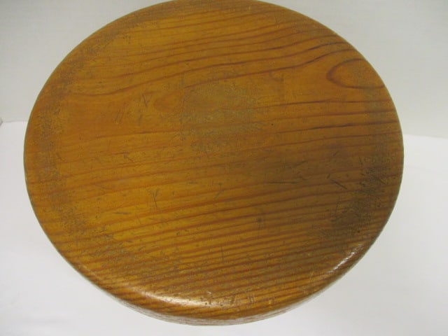 Wooden 3 Leg Stool w/turned legs - 2