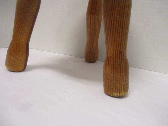 Wooden 3 Leg Stool w/turned legs - 3