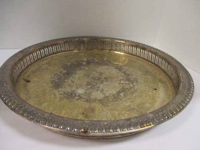 Silverplate Platter, Serving Dish, Metal Flatware Holder - 10
