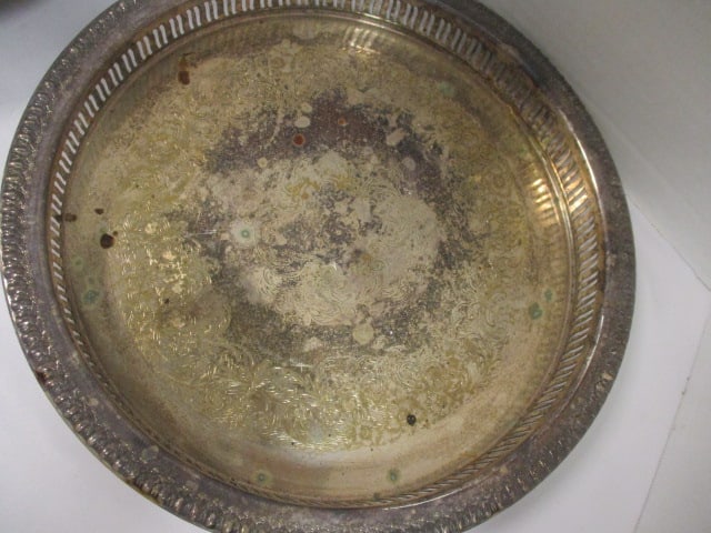 Silverplate Platter, Serving Dish, Metal Flatware Holder - 11