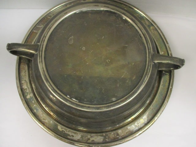 Silverplate Platter, Serving Dish, Metal Flatware Holder - 6
