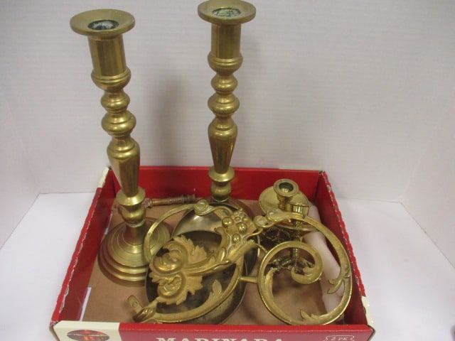Brass Candlestick Grouping: See pictures